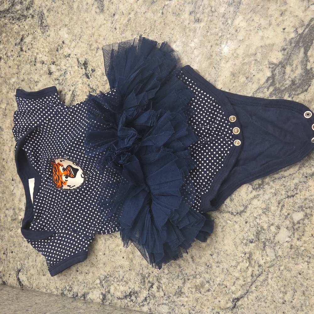 Auburn University Navy Blue Polka Dot Tutu Onesie